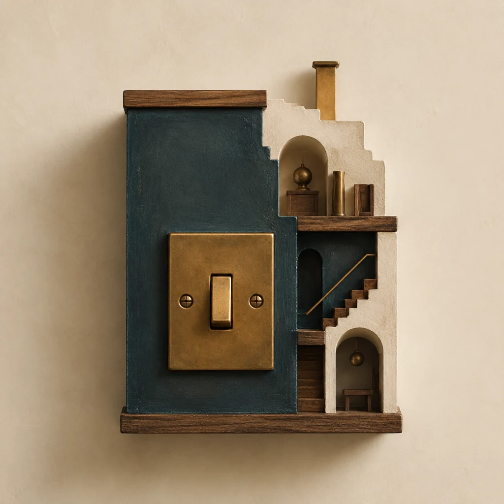 Architectural still life accompanying removing individual work